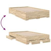 Bedframe met lade met opslag Bruin 120 x 190 cm Bewerkt hout - thumbnail