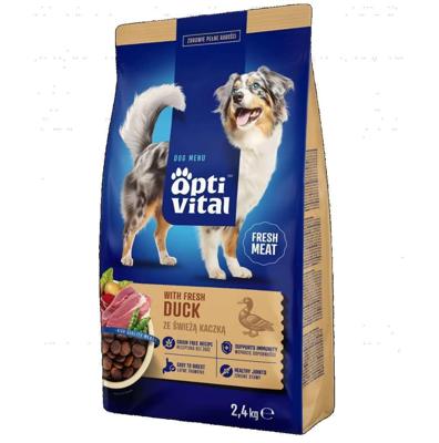 OPTIVITAL With fresh duck - droog hondenvoer - 2,4kg