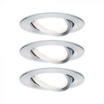 Paulmann 93487 Nova Inbouwlamp Set van 3 stuks LED LED 18 W Aluminium (gedraaid)