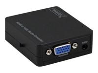 DIGITUS HDMI naar VGA converter - incl. audio-uitgang via 3,5 mm jack (stereo) - Full HD 1080p - stroomtoevoer via USB - zwart - thumbnail