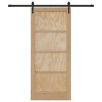 Schuifdeur met Bevestigingsset 86x198,5 cm Massief Vurenhout - thumbnail