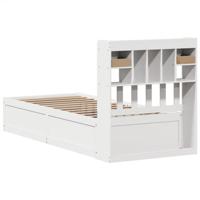 Bedframe zonder matras massief grenenhout wit 75x190 cm - thumbnail