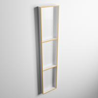 MONDIAZ EASY Nis 149,5x29,5cm in solid surface kleur Ocher | Talc. 3 vakken geschikt voor in- of opbouw - thumbnail