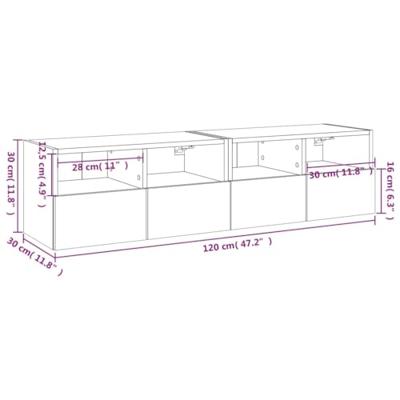 Tv-wandmeubels 2 st 60x30x30 cm bewerkt hout gerookt eikenkleur Tv-wandmeubels 2 st 60x30x30 cm bewerkt hout gerookt eikenkleur