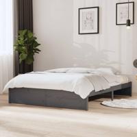 Bedframe massief hout grijs 140x200 cm - thumbnail
