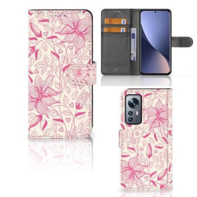 Xiaomi 12 | 12X Hoesje Pink Flowers | Portemonnee hoesje