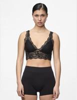 Bralette kant - Lace Bra Top - Zwarte dames kanten bh top - - thumbnail