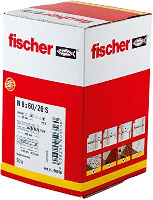 Fischer N 8X60/20 S NAGELPLUG (50) 50 St - 50356 Fischer N 8X60/20 S NAGELPLUG (50) 50 St - 50356
