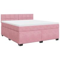 Boxspring met matras fluweel roze 180x200 cm - thumbnail