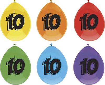 Ballonnen 10 jaar mix kleuren