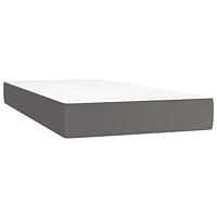 Boxspring met matras kunstleer grijs 200x200 cm - thumbnail