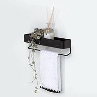 Sealskin Brix Opbergrek Met Handdoekhouder Mat Zwart - thumbnail