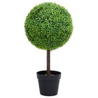 VidaXL Kunstplant met pot buxus bolvorming 71 cm groen - thumbnail