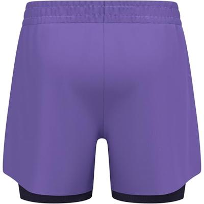 Odlo Zeroweight Heren 5-in-2-in-1 shorts, hardloopkleding, hardloopshorts, afterparty - eclipse - paars, XL