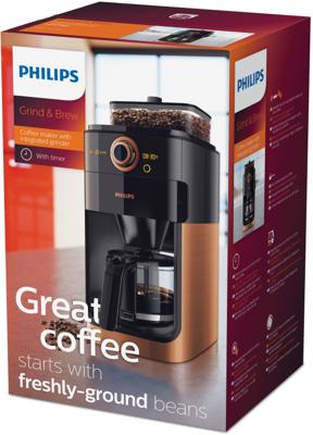 Philips Grind & Brew Koffiezetapparaat met geïntegreerde koffiemolen en timer