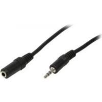 LogiLink CA1055 Jackplug Audio Aansluitkabel [1x - 1x ] 5.00 m Zwart (mat) Met verlengkabel - thumbnail