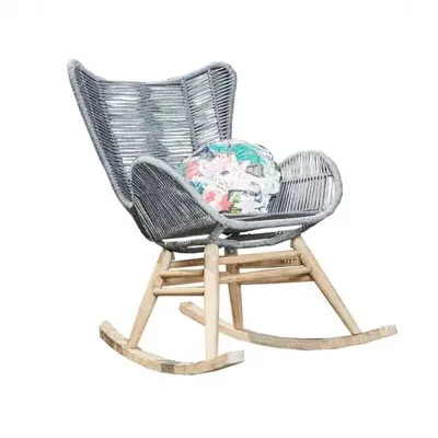 Kreta Rocking Chair Grey Rope