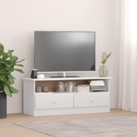 TV-meubel met lades ALTA 100x35x41 cm massief grenenhout wit - thumbnail