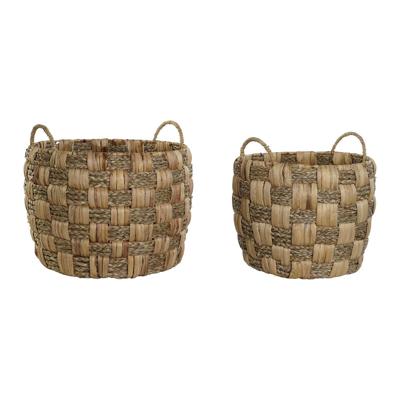 Mandenset Home ESPRIT Natuurlijk Zeegras Natuurlijke Vezel Boho 43 x 43 x 39 cm (2 Onderdelen)