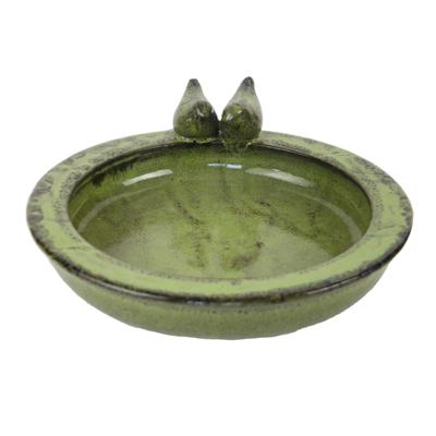 Esschert Design vogelbad keramiek groen