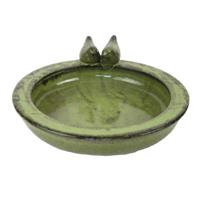 Esschert Design vogelbad keramiek groen - thumbnail