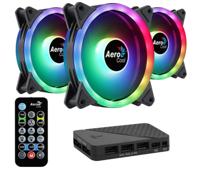 Aerocool Duo 12 Pro Computer behuizing Ventilator 12 cm Zwart 3 stuk(s) - thumbnail