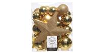 Decoris kerstballen mat/glas/glitter 33 stuks goud - thumbnail