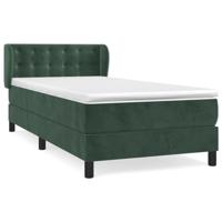 Boxspring met matras fluweel donkergroen 100x200 cm - thumbnail