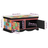 Salontafel 90x50x40 cm massief mangohout meerkleurig - thumbnail