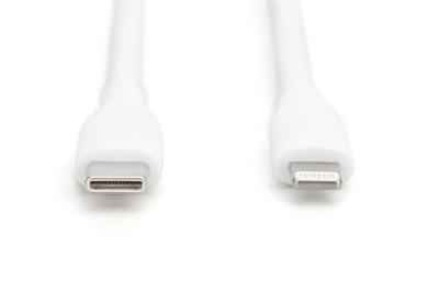 Digitus AK-600110-005-W USB-kabel USB 2.0 Apple Lightning stekker, USB-C stekker 0.50 m Wit Flexibel, Zeer flexibel, Met USB, Silicone, Uitstekende Digitus AK-600110-005-W USB-kabel USB 2.0 Apple Lightning stekker, USB-C stekker 0.50 m Wit Flexibel, Zeer flexibel, Met USB, Silicone, Uitstekende