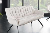 Eetkamerbank PAPILLON 165cm champagne beige met rugleuning zwart metalen frame - 43880 - thumbnail
