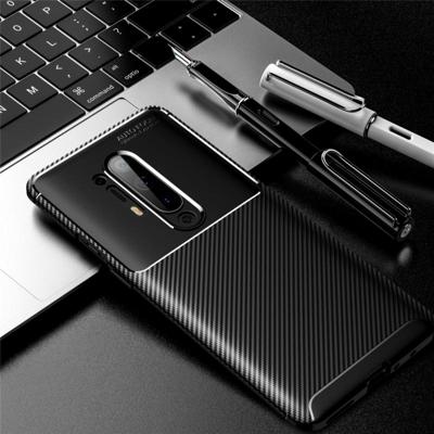 Voor OnePlus 8 Pro Carbon Fiber Texture Shockproof TPU Case(Zwart)