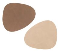 LIND DNA Nupo Double Curve Onderzetters 4st. - brown/sand - thumbnail