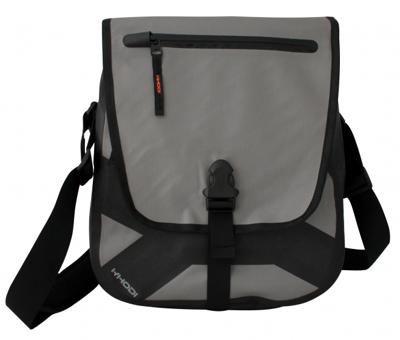 Khodi schoudertas Reporter 35 x 30 cm polyester zwart/grijs