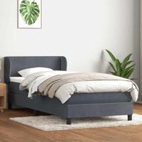 Boxspring met matras fluweel donkergrijs 80x210 cm - thumbnail