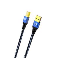 Oehlbach USB-kabel USB 2.0 USB-A stekker, USB-B stekker 10.00 m Blauw Vergulde steekcontacten 9346 - thumbnail