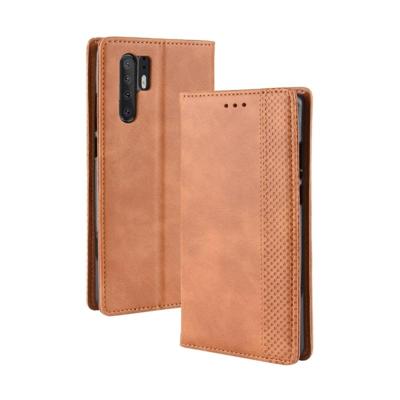 Magnetische Buckle retro textuur horizontale Flip lederen case voor Huawei P30 Pro met houder & kaartsleuven & portemonnee (bruin)