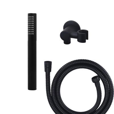 Wiesbaden Caral handdoucheset inbouw met staafhanddouche en wandhouder inclusief conische doucheslang rond 1/2 mat zwart sw110891/sw158727/sw295978/