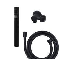 Wiesbaden Caral handdoucheset inbouw met staafhanddouche en wandhouder inclusief conische doucheslang rond 1/2 mat zwart sw110891/sw158727/sw295978/ - thumbnail