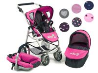 Combi-poppenwagen Emotion All in 1 - Pink Jeans Black - thumbnail