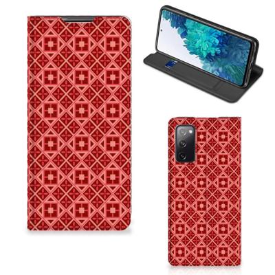 Samsung Galaxy S20 FE | Hoesje met Magneet | Batik Rood Samsung Galaxy S20 FE | Hoesje met Magneet | Batik Rood