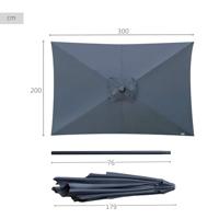 Parasol Aktive Antraciet 300 x 245 x 200 cm - thumbnail