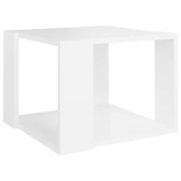 Salontafel 40x40x30 cm bewerkt hout wit - thumbnail