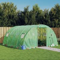 VidaXL Tuinkas met stalen frame 16 m² 4x4x2 m groen - thumbnail