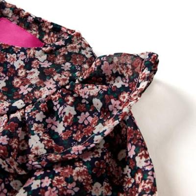 Kindershirt met lange mouwen bloemenprint 104 donkerroze