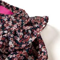 Kindershirt met lange mouwen bloemenprint 104 donkerroze - thumbnail