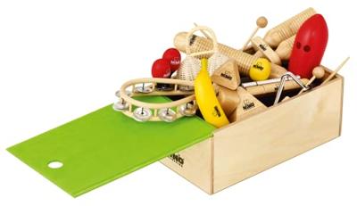 Nino Percussion NINOSET515-WB percussie set 15-delig in kist