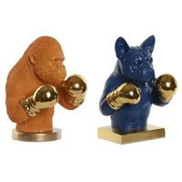 Decoratieve figuren Home ESPRIT Blauw Oranje Gouden 28 X 26 X 35,5 cm (2 Stuks) - thumbnail