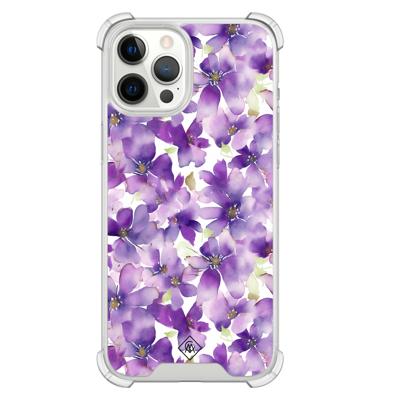 iPhone 12 Pro Max shockproof hoesje - Floral violet iPhone 12 Pro Max shockproof hoesje - Floral violet