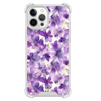 iPhone 12 Pro Max shockproof hoesje - Floral violet - thumbnail